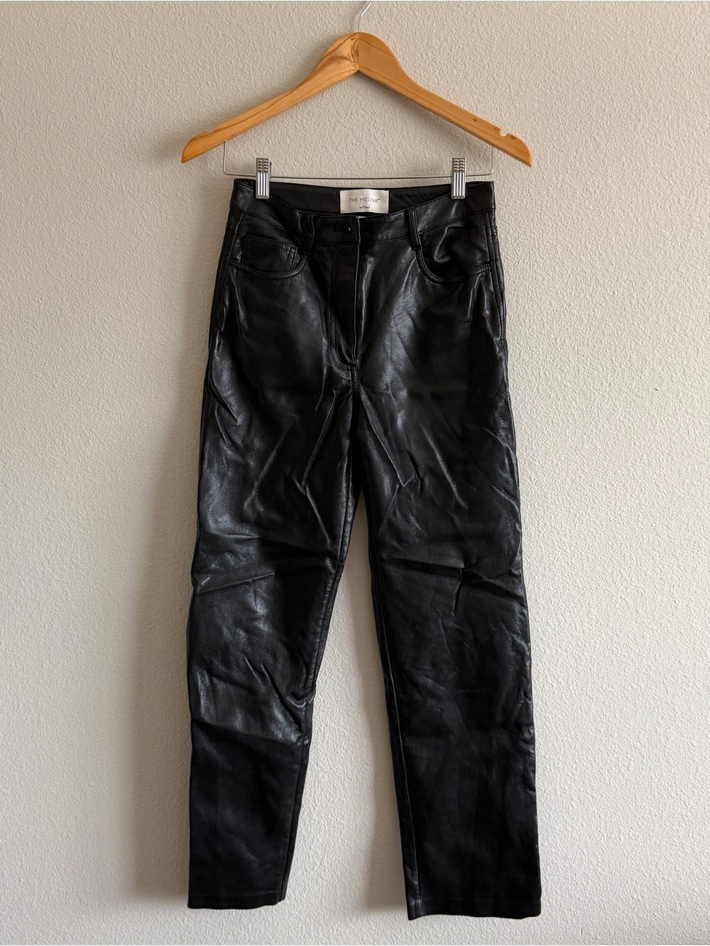 Wilfred Aritzia The Melina Black Leather Pants